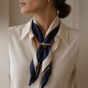 Vintage BRIAR Gold Tone Horse Tie Clip Equestrian Bar Clip Scarf Clip